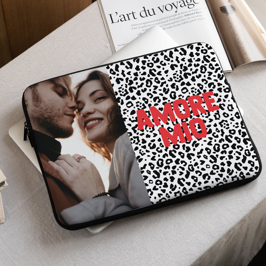 Housse ordinateur 15 pouces amore mio leopard photo