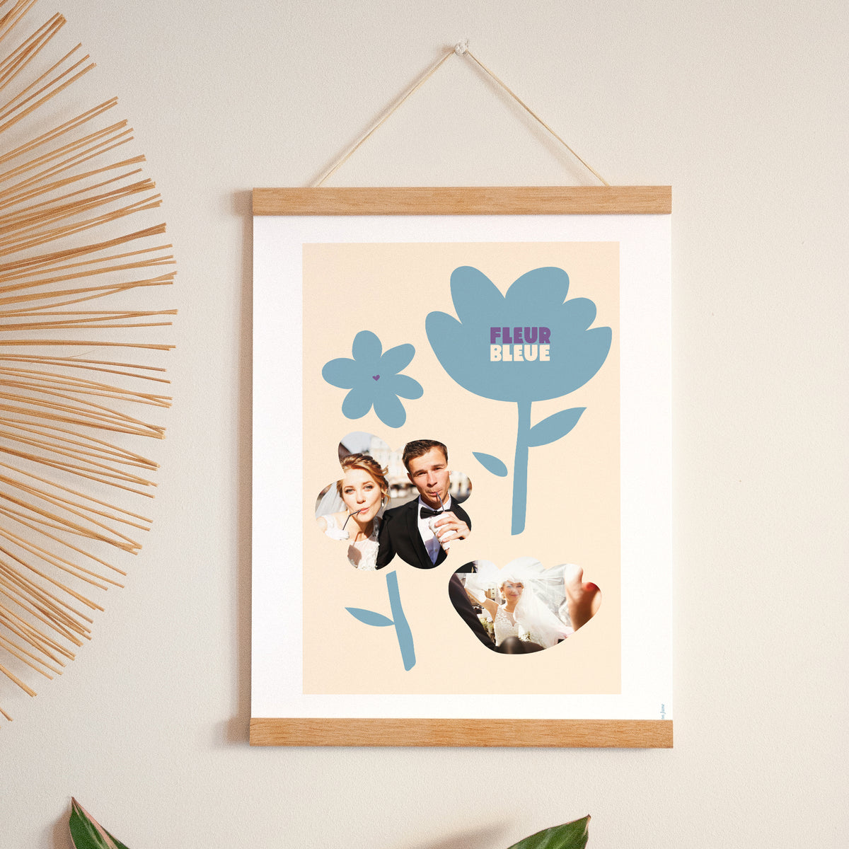 Affiche Portrait 30 x 40 cm Fleur bleue photo N° 1