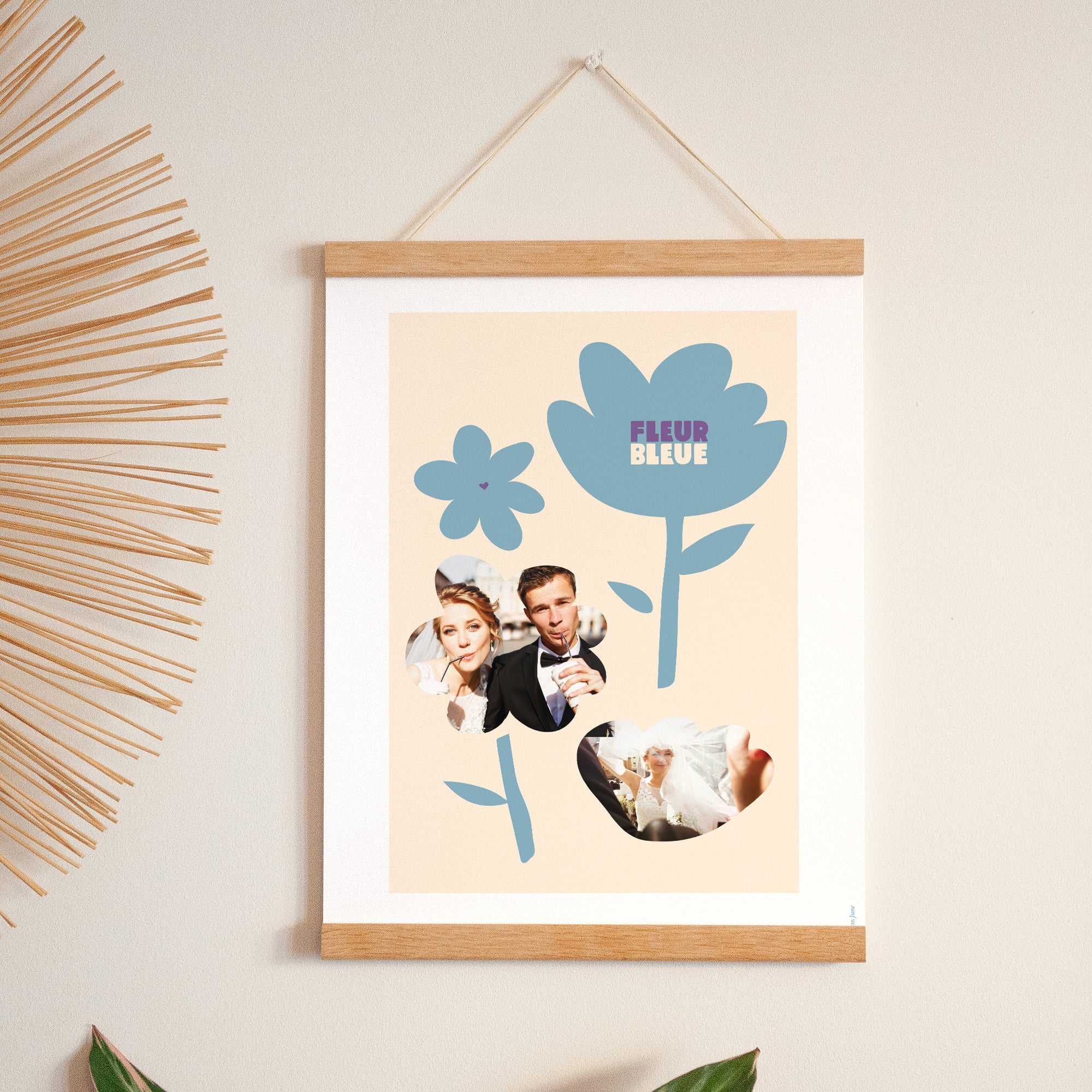 Affiche Portrait 30 x 40 cm Fleur bleue photo N° 1