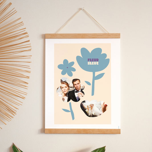 Affiche Portrait 30 x 40 cm Fleur bleue photo