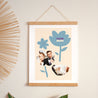 Affiche Portrait 30 x 40 cm Fleur bleue photo N° 1