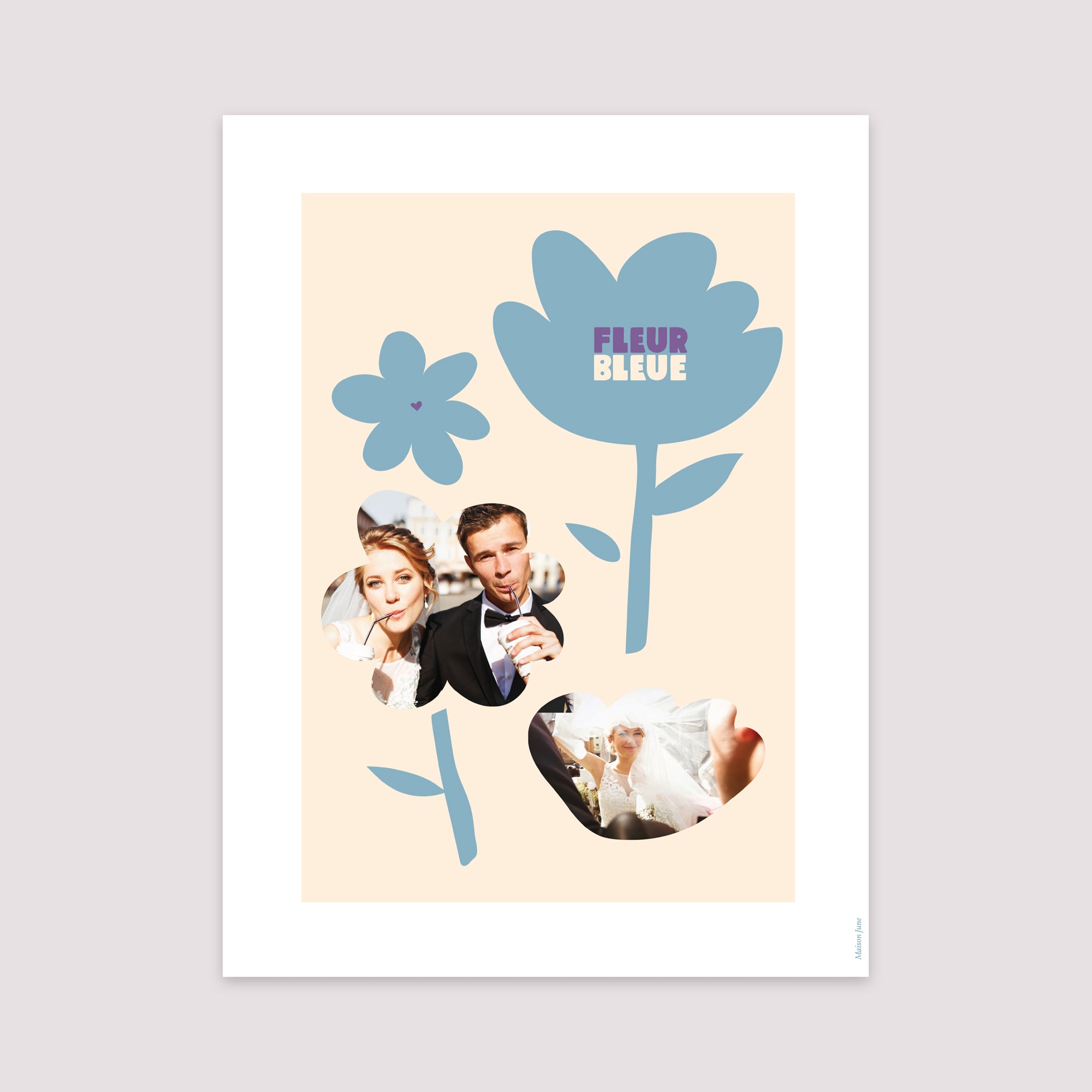 Affiche Portrait 30 x 40 cm Fleur bleue photo N° 2