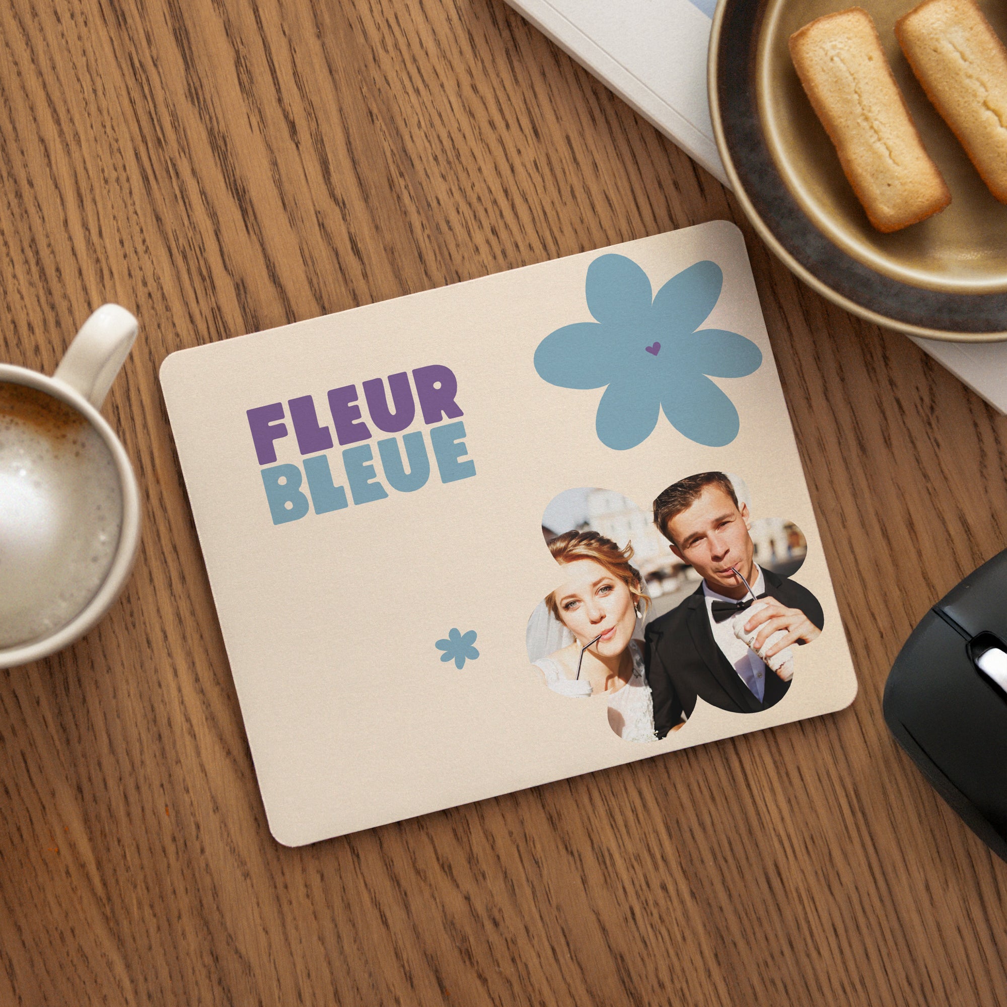 Tapis de souris Objets Rectangle Fleur bleue photo N° 1