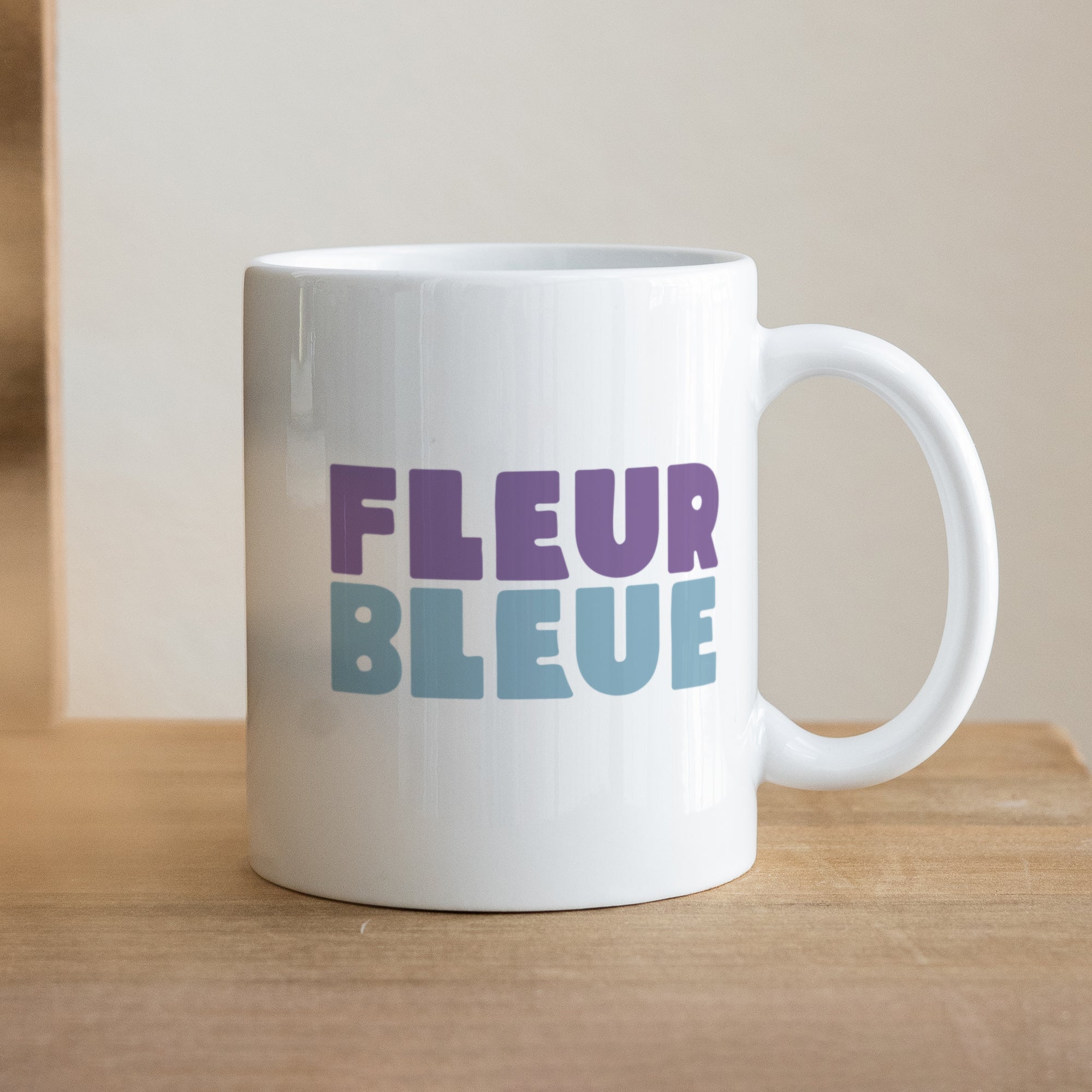 Mug Objets Blanc Fleur bleue photo N° 1