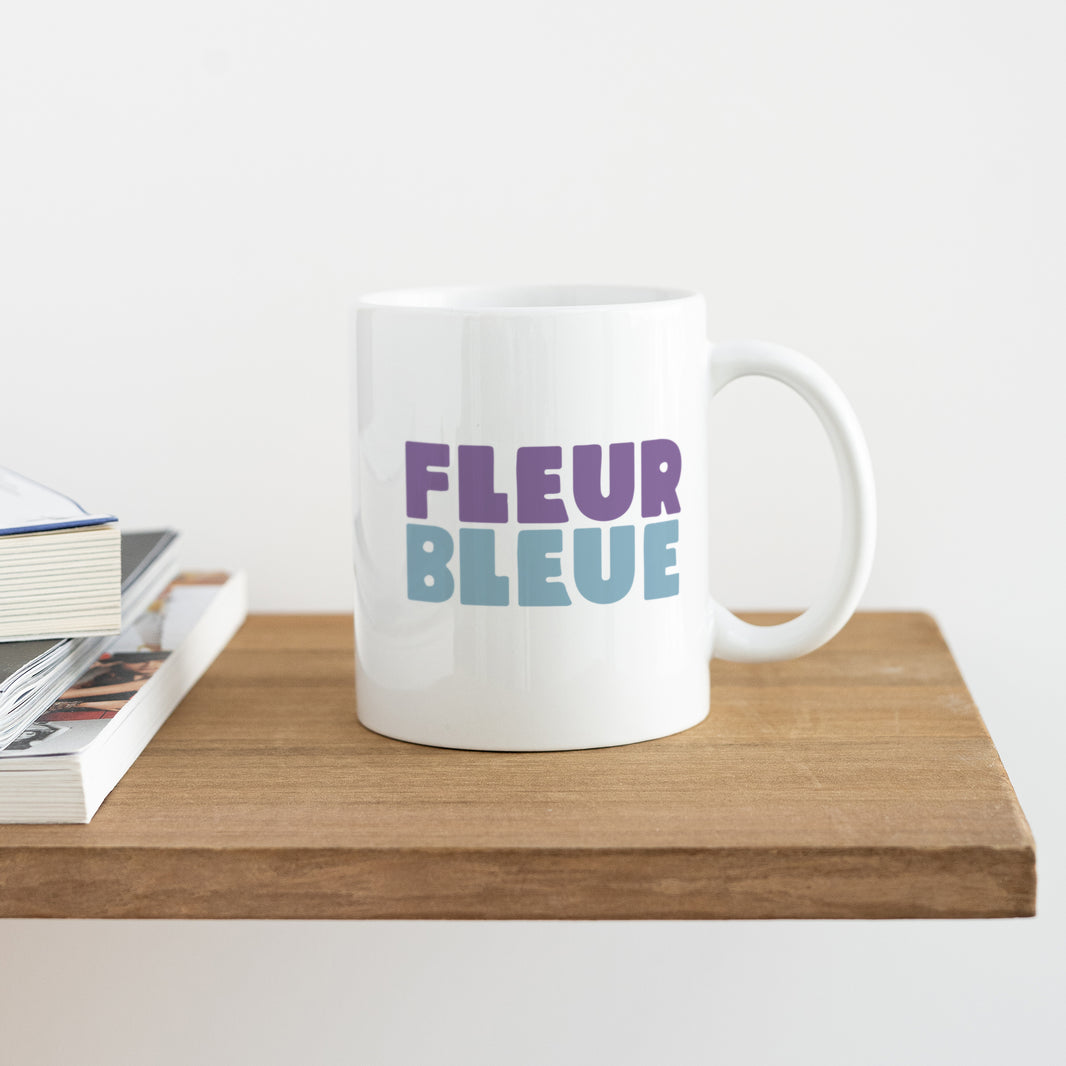 Mug Objets Blanc Fleur bleue photo N° 4