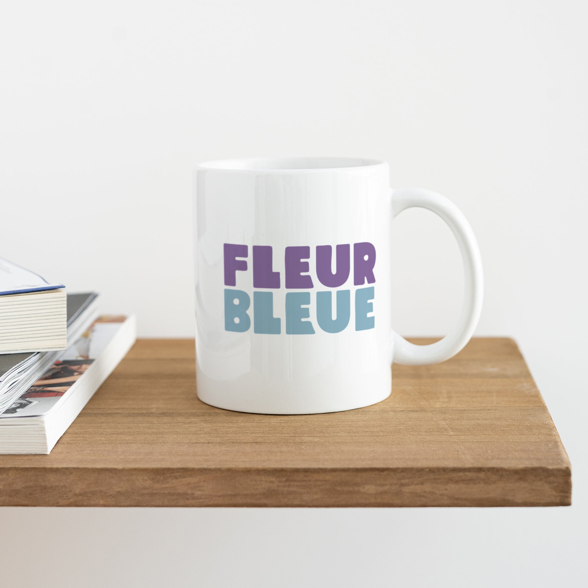 Mug Objets Blanc Fleur bleue photo N° 4