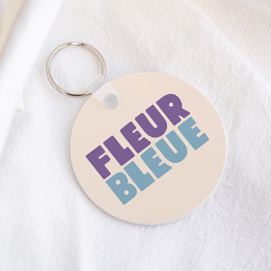 Porte-clés Objets Rond Fleur bleue photo