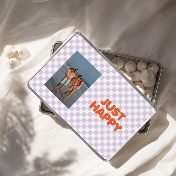Boite métallique Objets Rectangle Just Happy photo