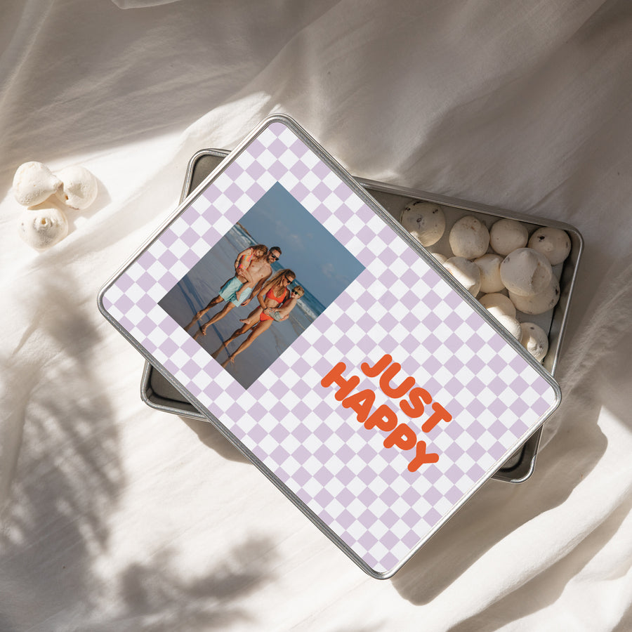 Boite métallique Objets Rectangle Just Happy photo