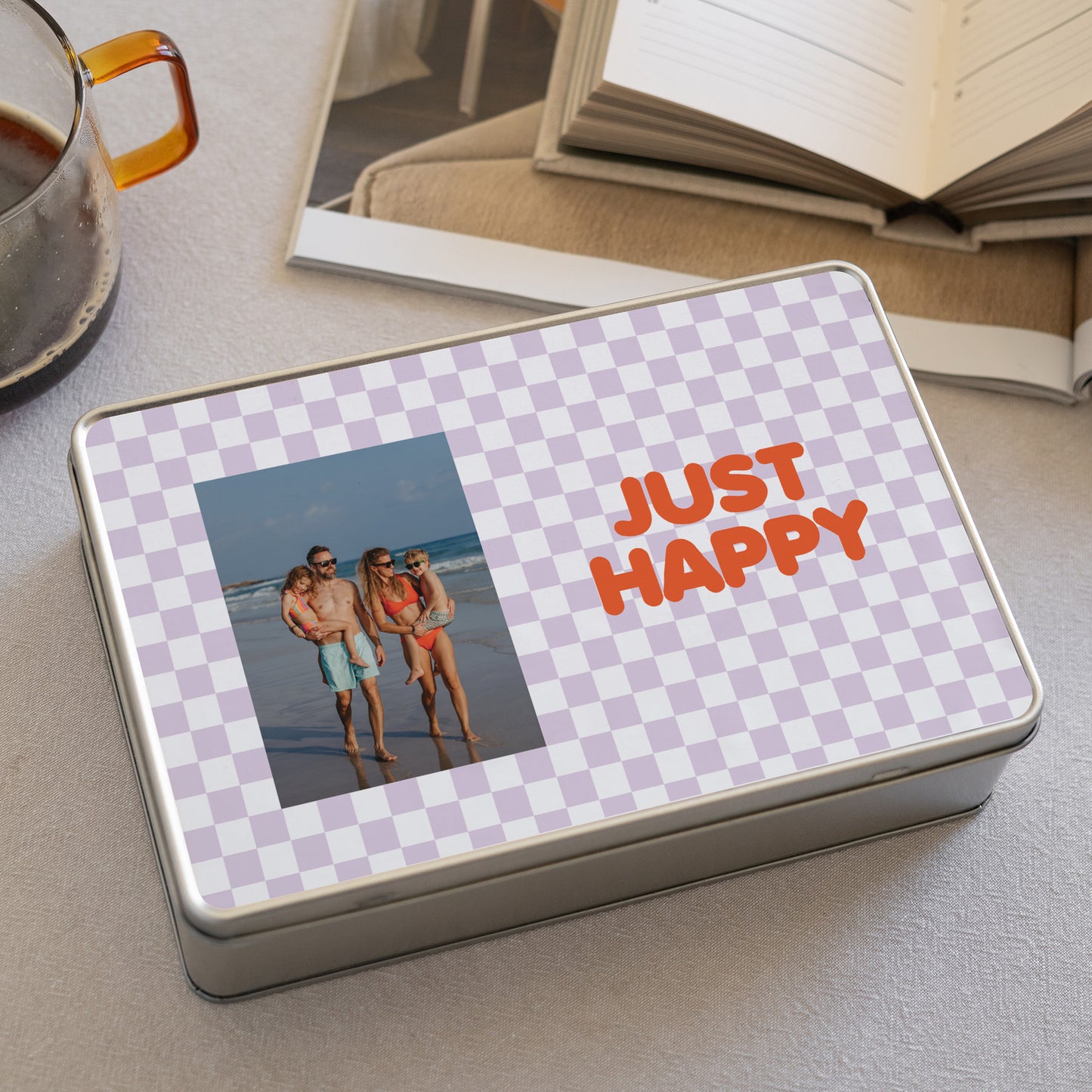 Boite métallique Objets Rectangle Just Happy photo N° 2