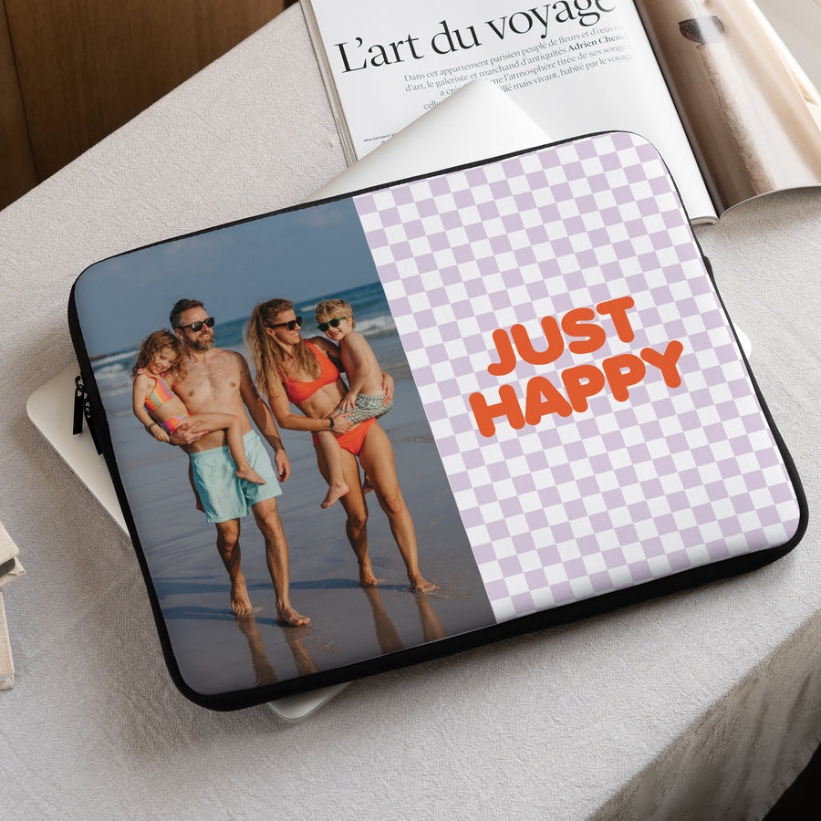 Housse ordinateur 15 pouces Just Happy photo