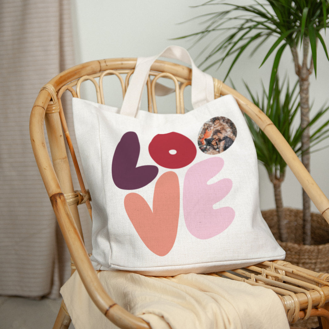 Tote bag Objets Anse en toile LOVE photo N° 2