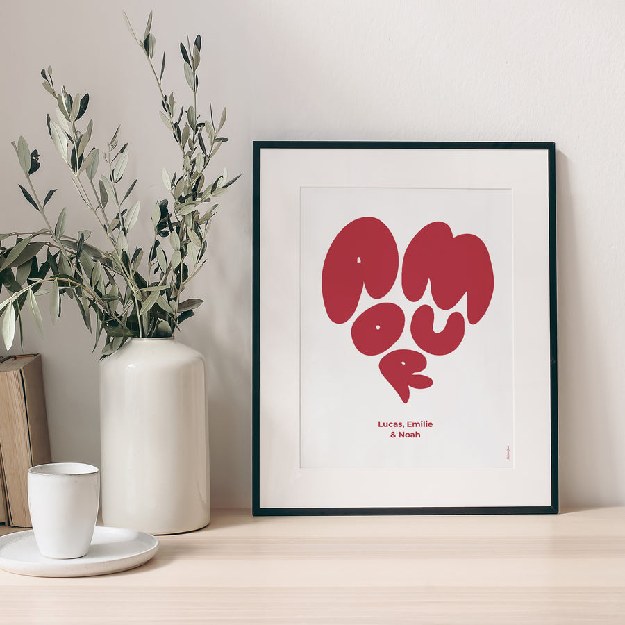 Affiche Objets Portrait Cœur d'amour III photo