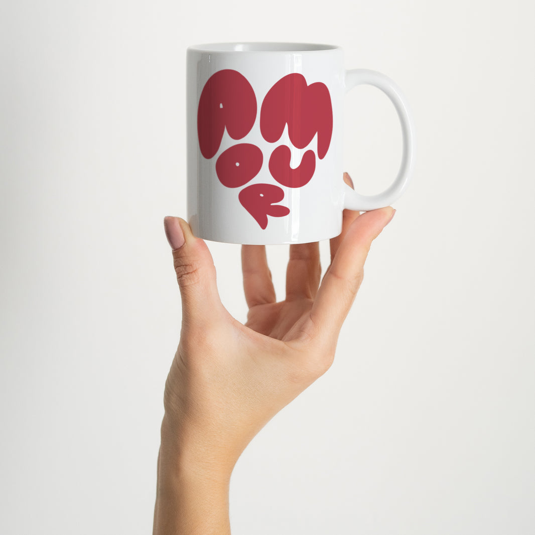 Mug Objets Blanc Coeur d'amour photo N° 2