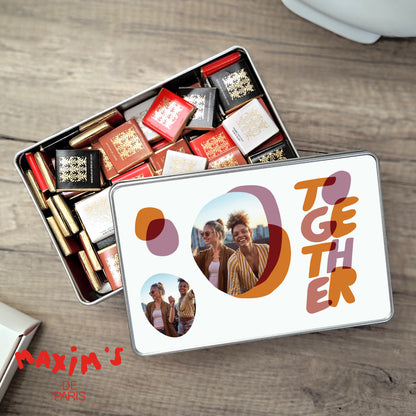 Boite métallique rectangle, garnie de chocolats Together photo N° 1
