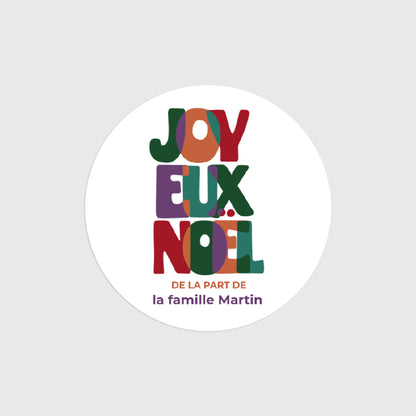 Sticker Fin d'année Rond Le joyeux noël photo N° 2
