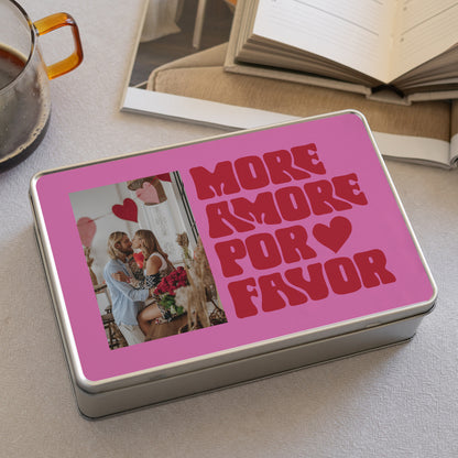 Boite métallique rectangle, garnie de chocolats More amor por favor photo N° 2