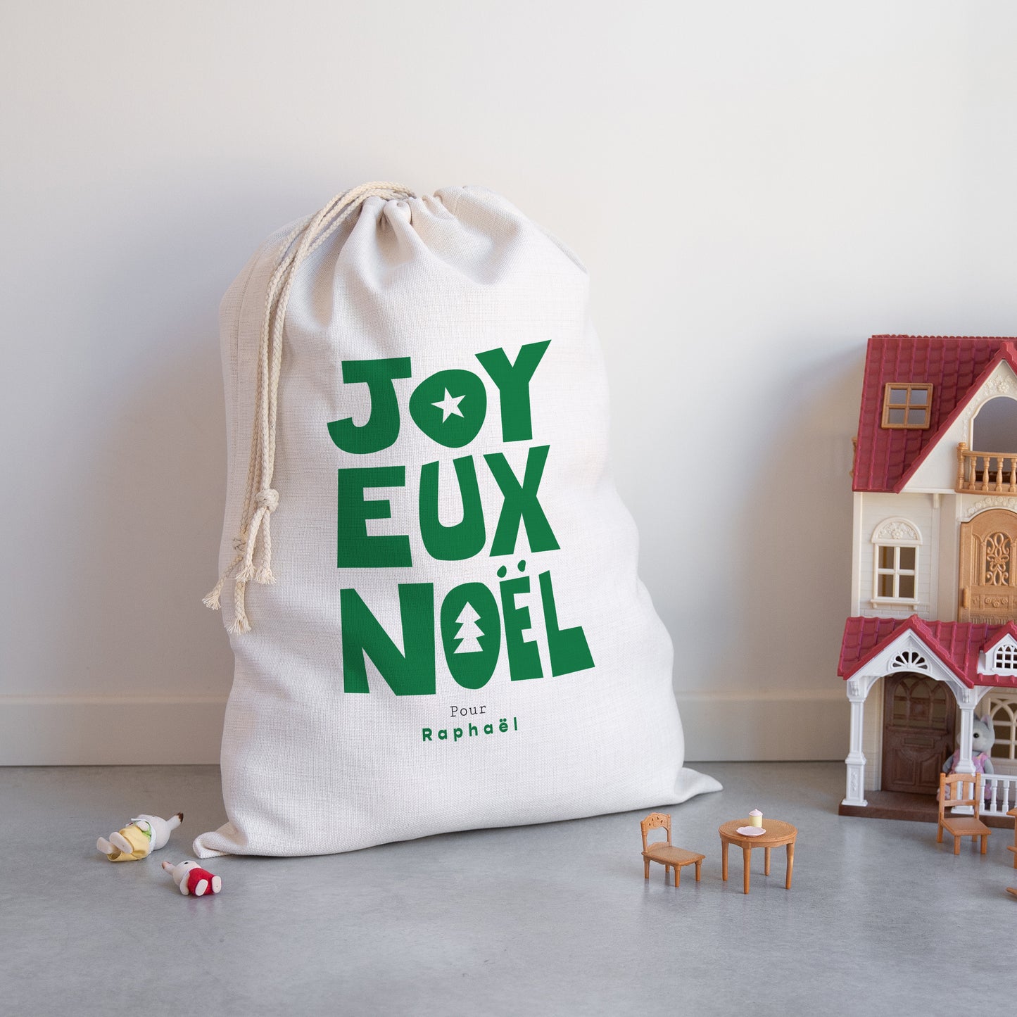 Hotte du père Noël Objets Grand format Joyeux Noël Vert photo N° 2