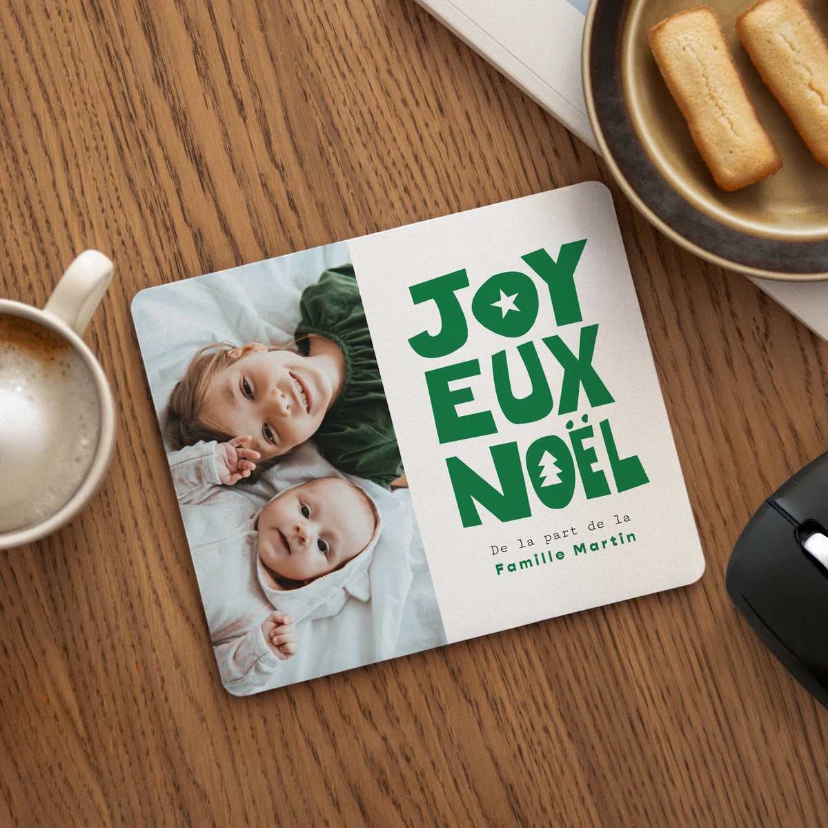 Tapis de souris Objets Rectangle Joyeux Noël Vert photo N° 1