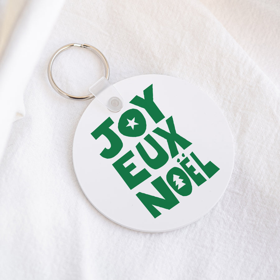 Porte-clés Objets Rond Joyeux Noël Vert photo