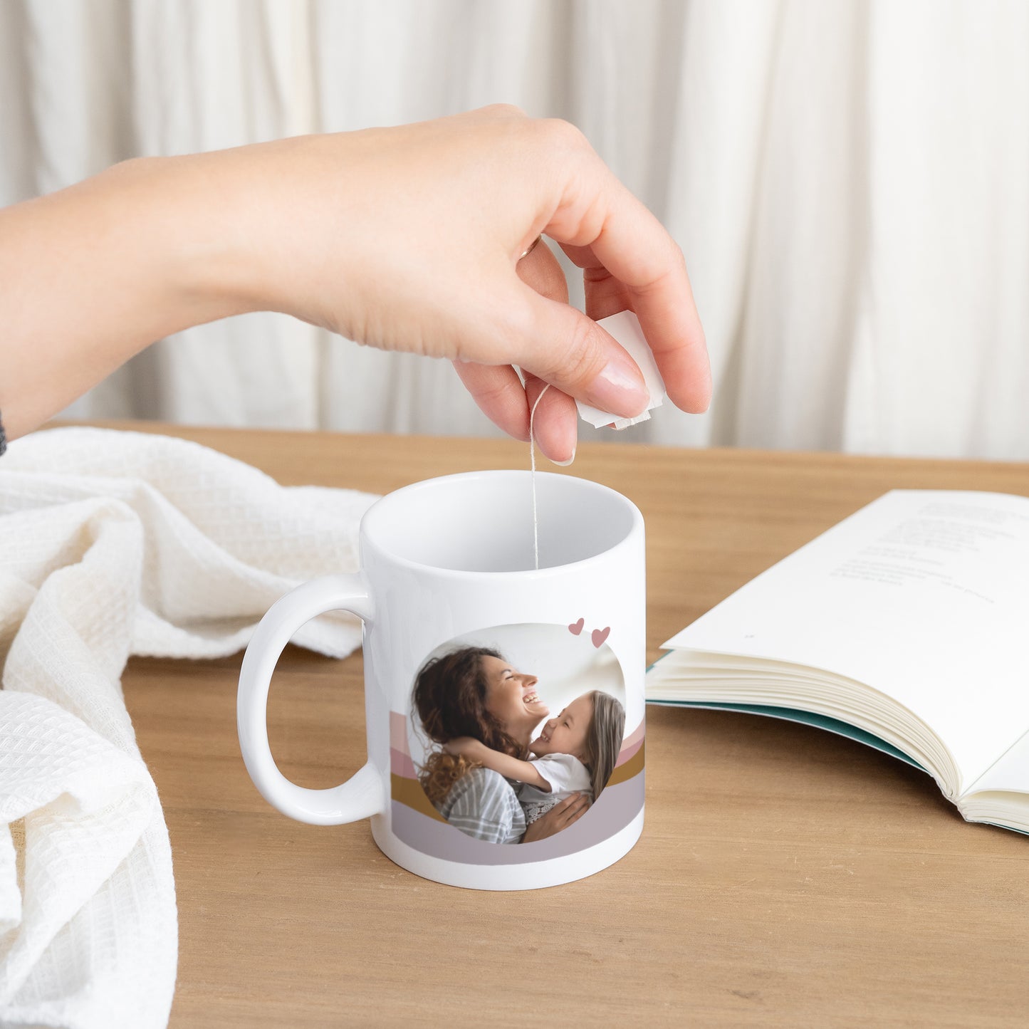 Mug Objets Blanc Vagues pastelles photo N° 3