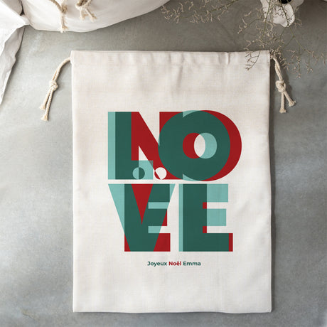 Hotte du père Noël Grand format LOVE NOËL II