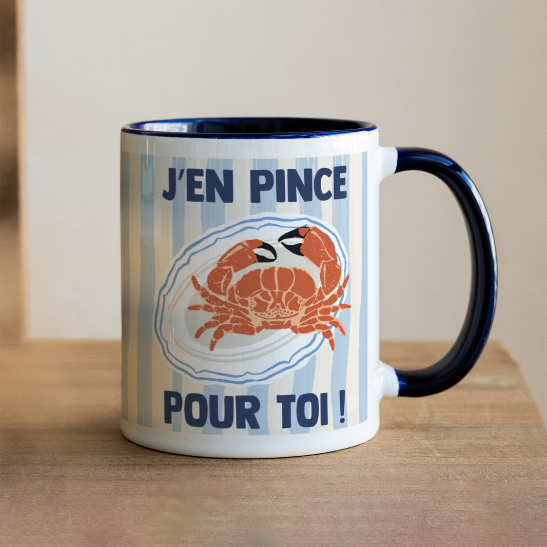 Mug Objets Bleu J'en pince pour toi photo N° 1