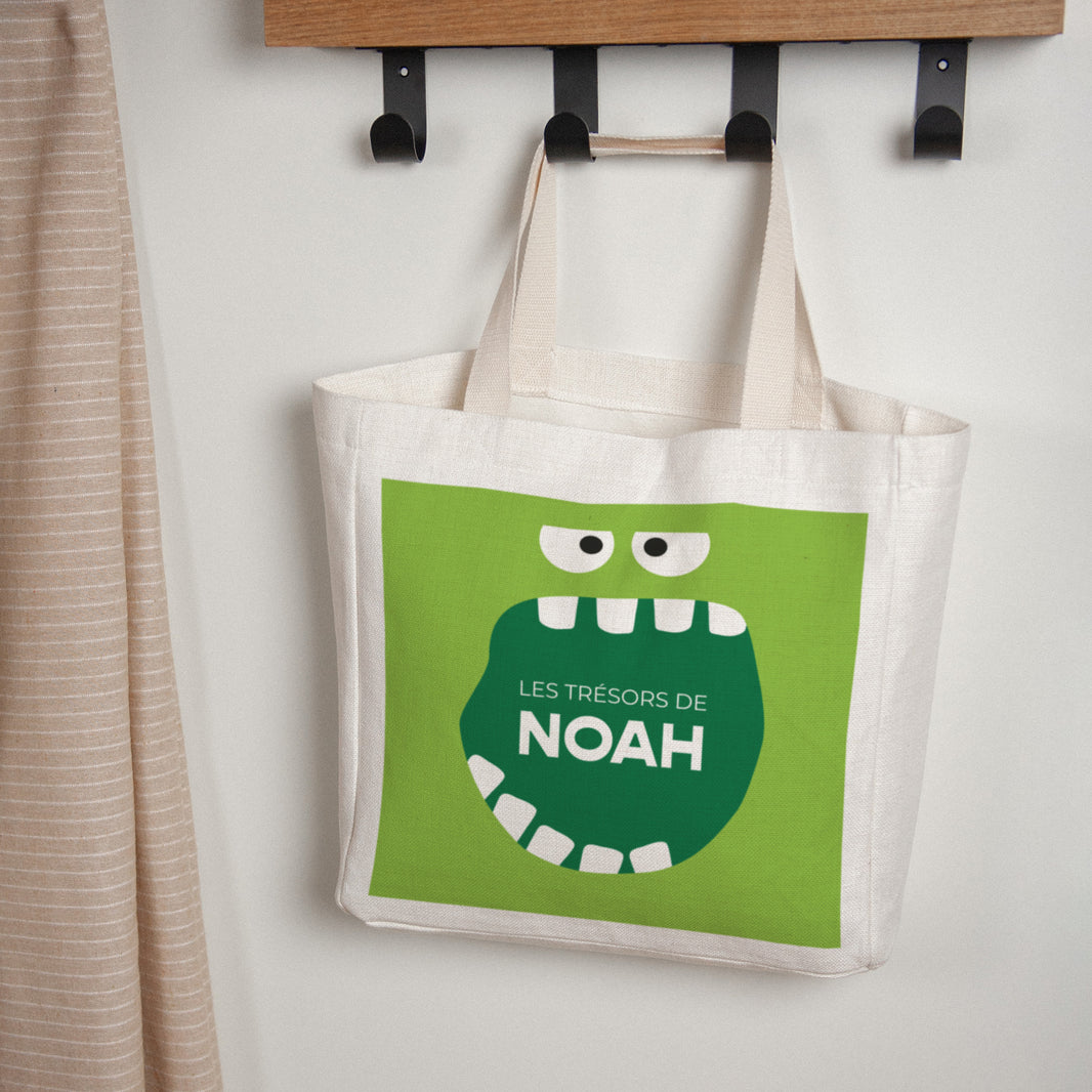 Tote bag Objets Anse en toile Monster vert photo N° 1