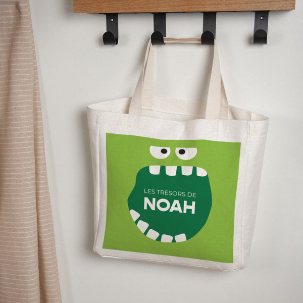 Tote bag Objets Anse en toile Monster vert photo