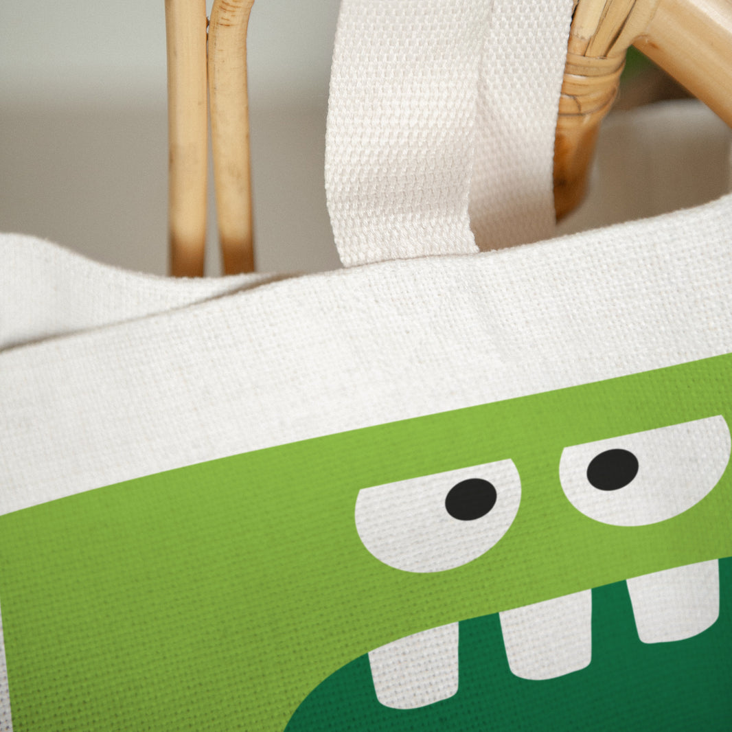 Tote bag Objets Anse en toile Monster vert photo N° 3