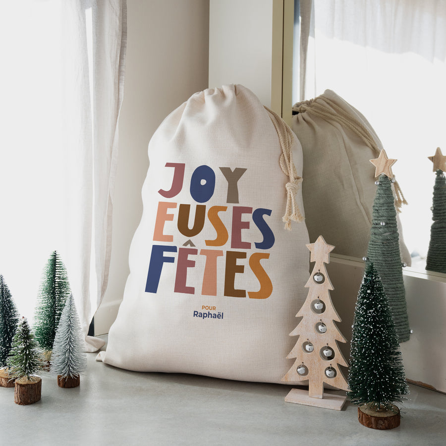 Hotte du père Noël Objets Grand format Joyeuses fêtes 6 couleurs photo