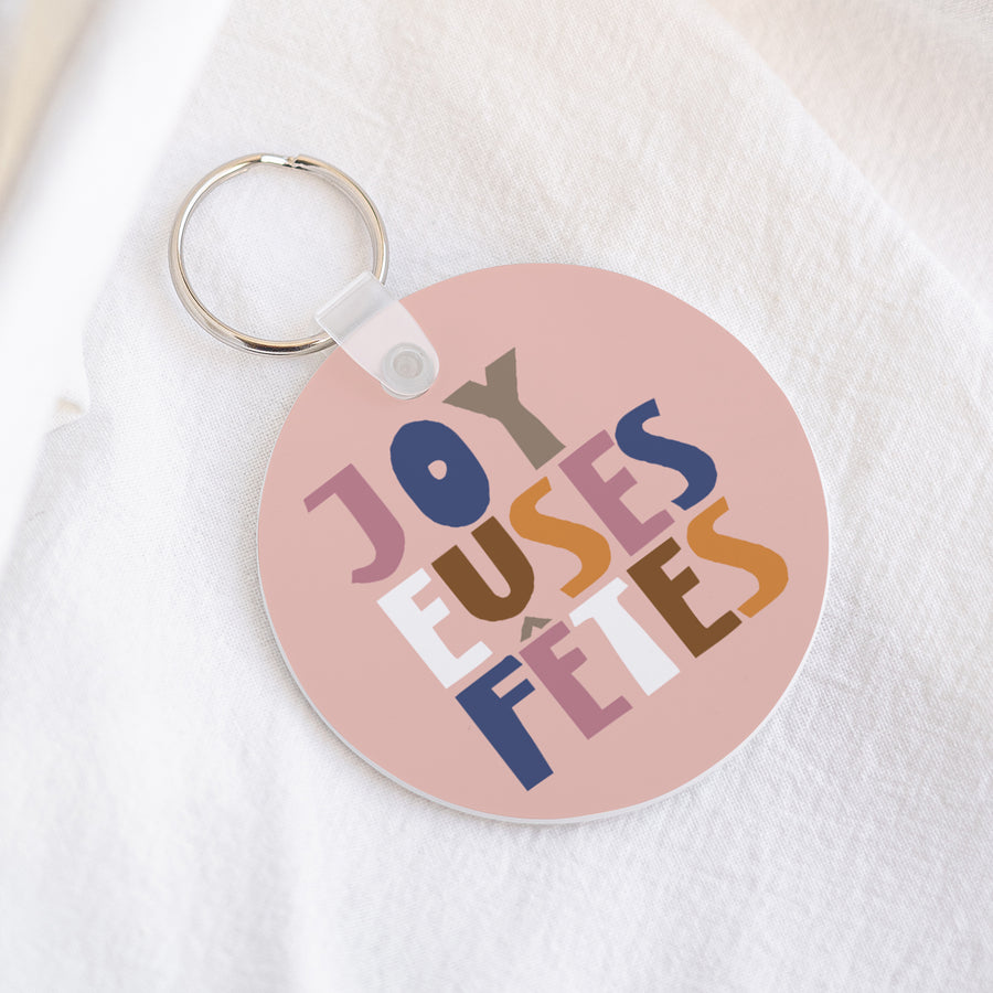 Porte-clés Objets Rond Joyeuses fêtes 6 couleurs photo