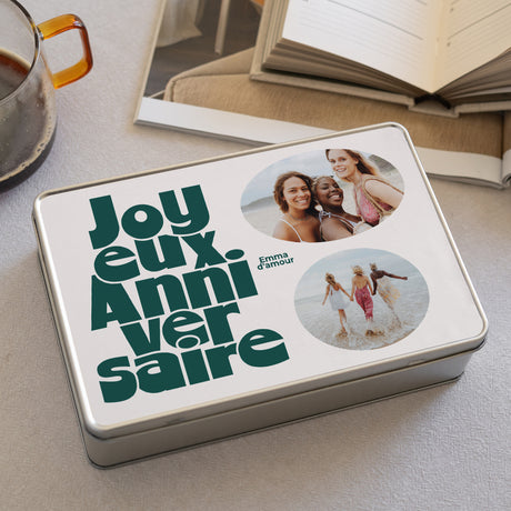 Boite métallique Objets Rectangle Anniversaire groovy
