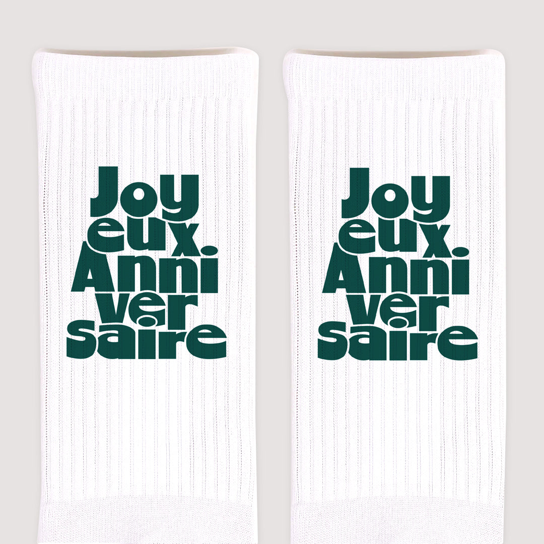 Chaussettes homme Blanches Anniversaire groovy photo N° 3