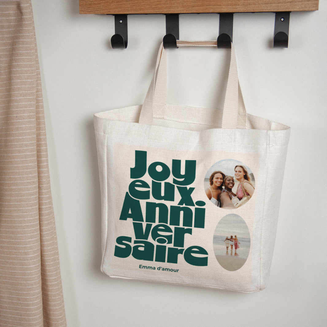 Tote bag Objets Anse en toile Anniversaire groovy photo N° 1