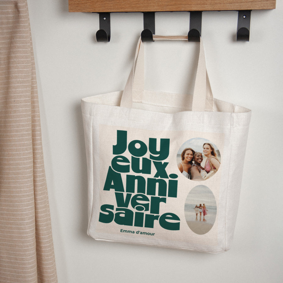 Tote bag Objets Anse en toile Anniversaire groovy photo