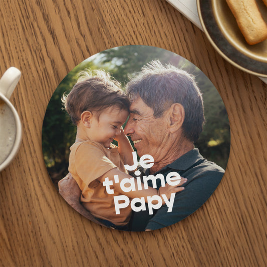 Tapis de souris Rond Papy chéri photo