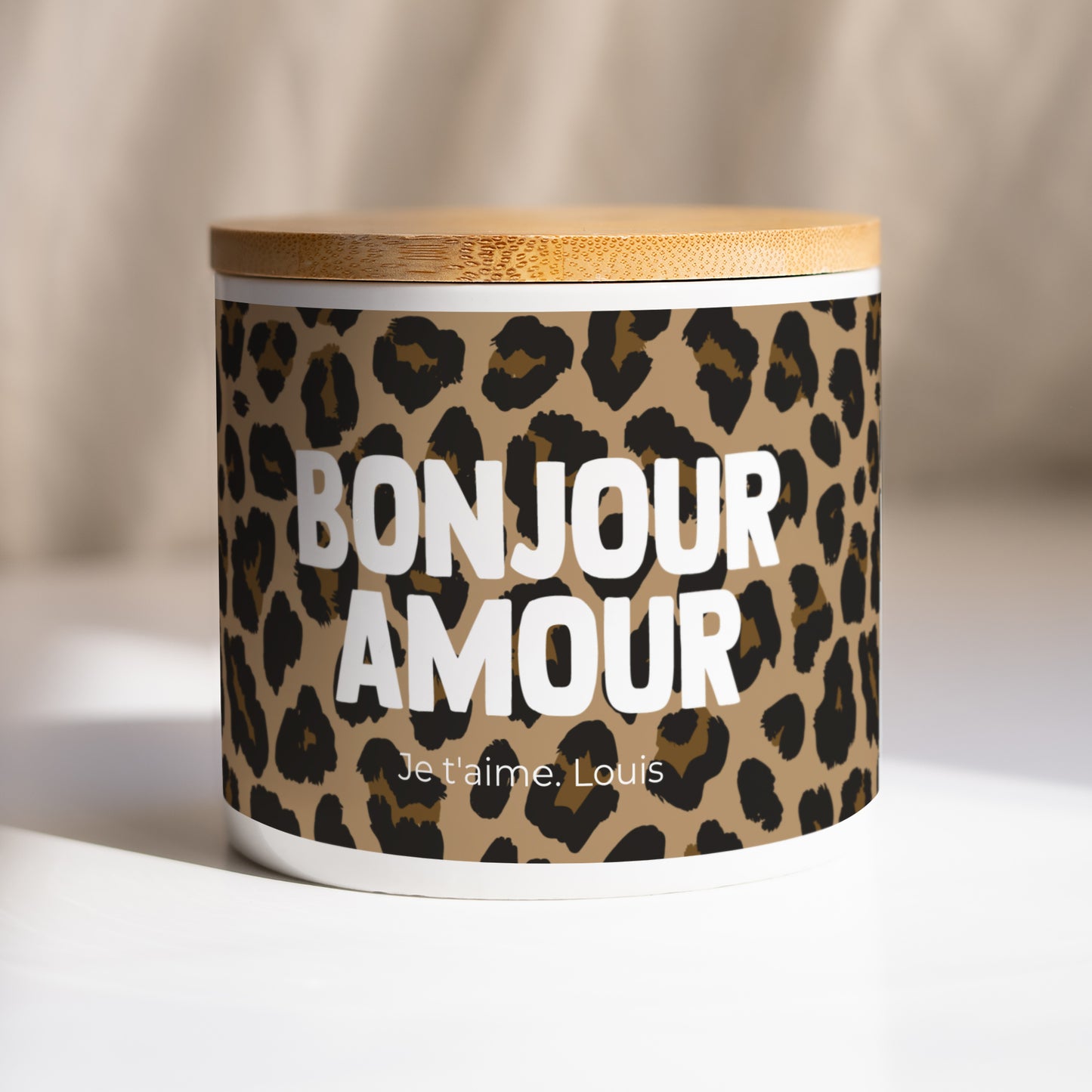 Pot en céramique Objets 48 cl Bonjour amour léopard photo N° 1