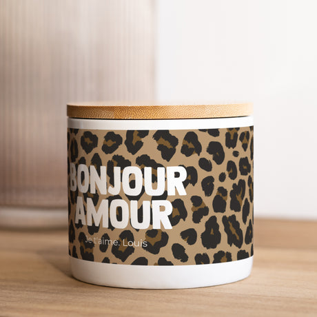 Pot en céramique Objets 48 cl Bonjour amour léopard