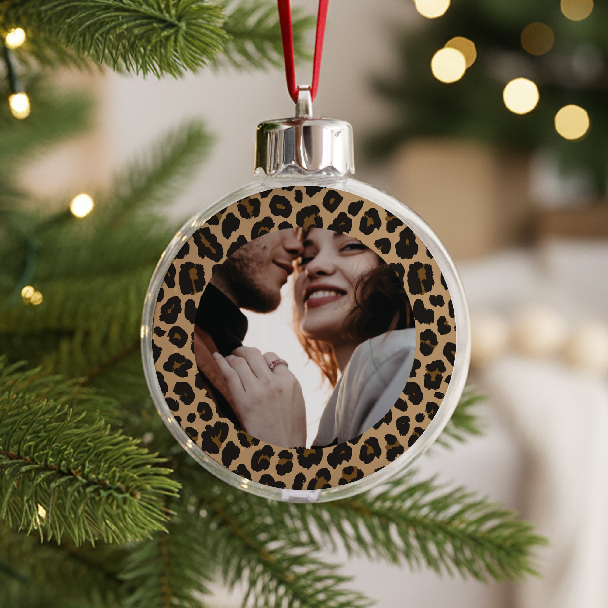 Boule de Noël Objets Ronde Bonjour amour léopard photo N° 1