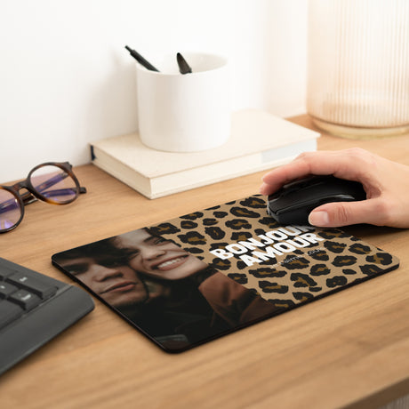 Tapis de souris Objets Rectangle Bonjour amour léopard