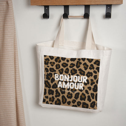 Tote bag Objets Anse en toile Bonjour amour léopard photo N° 1