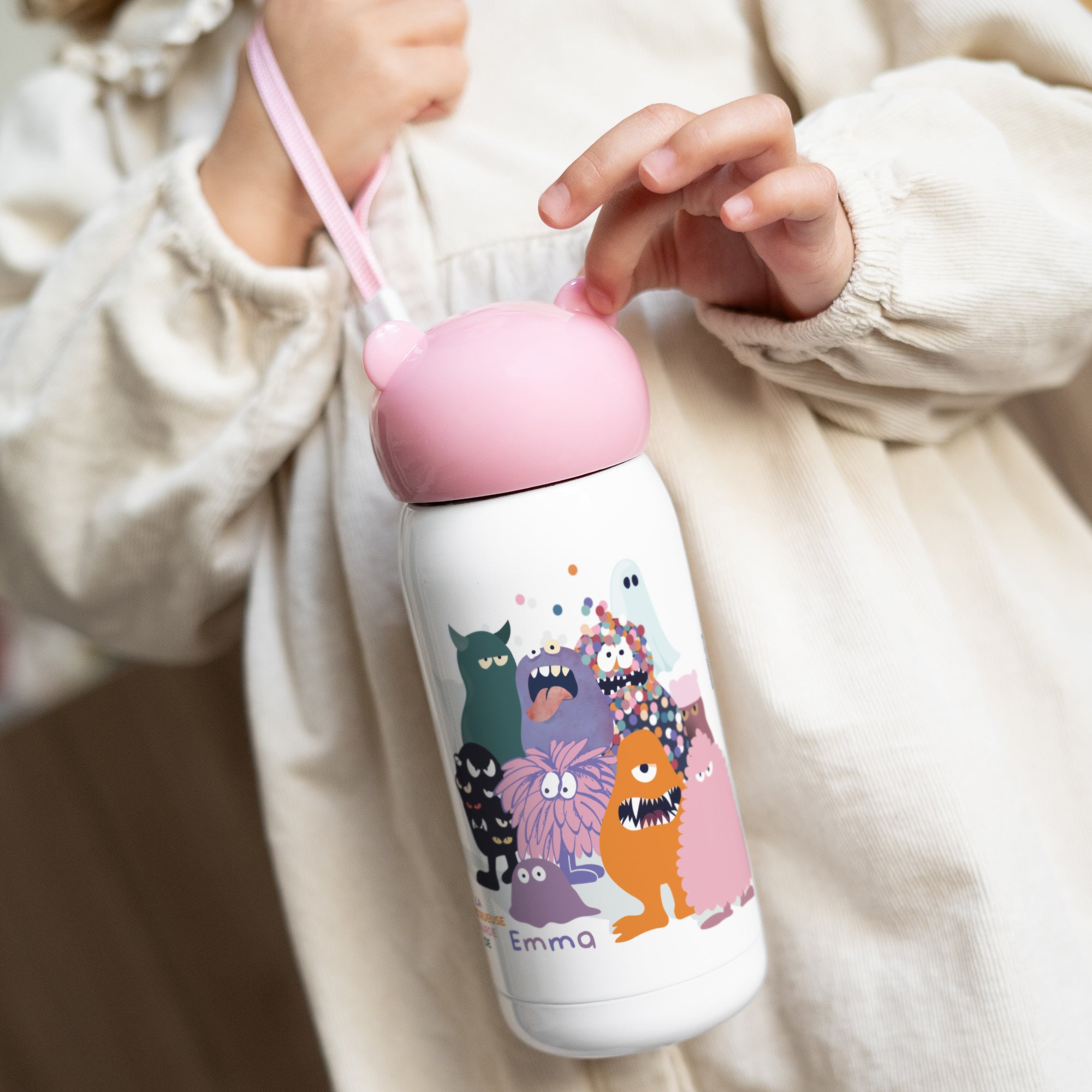 Gourde enfant Rose, 32 cl The cool monster club photo N° 2