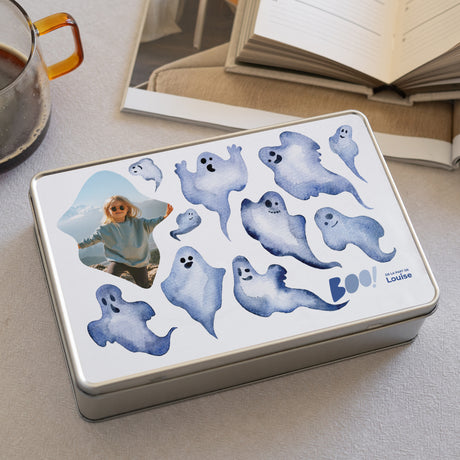 Boite métallique Objets Rectangle Fantôme bleu