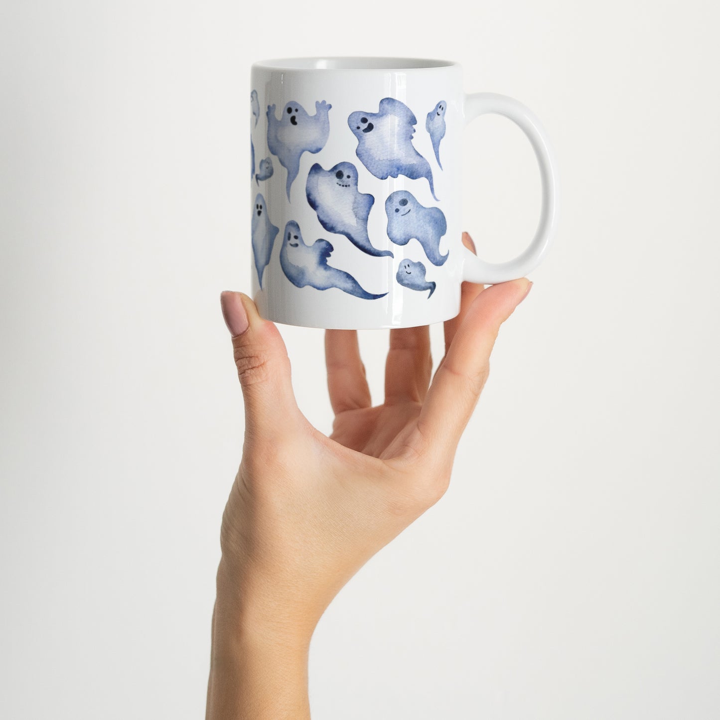 Mug Objets Blanc Fantôme bleu photo N° 2