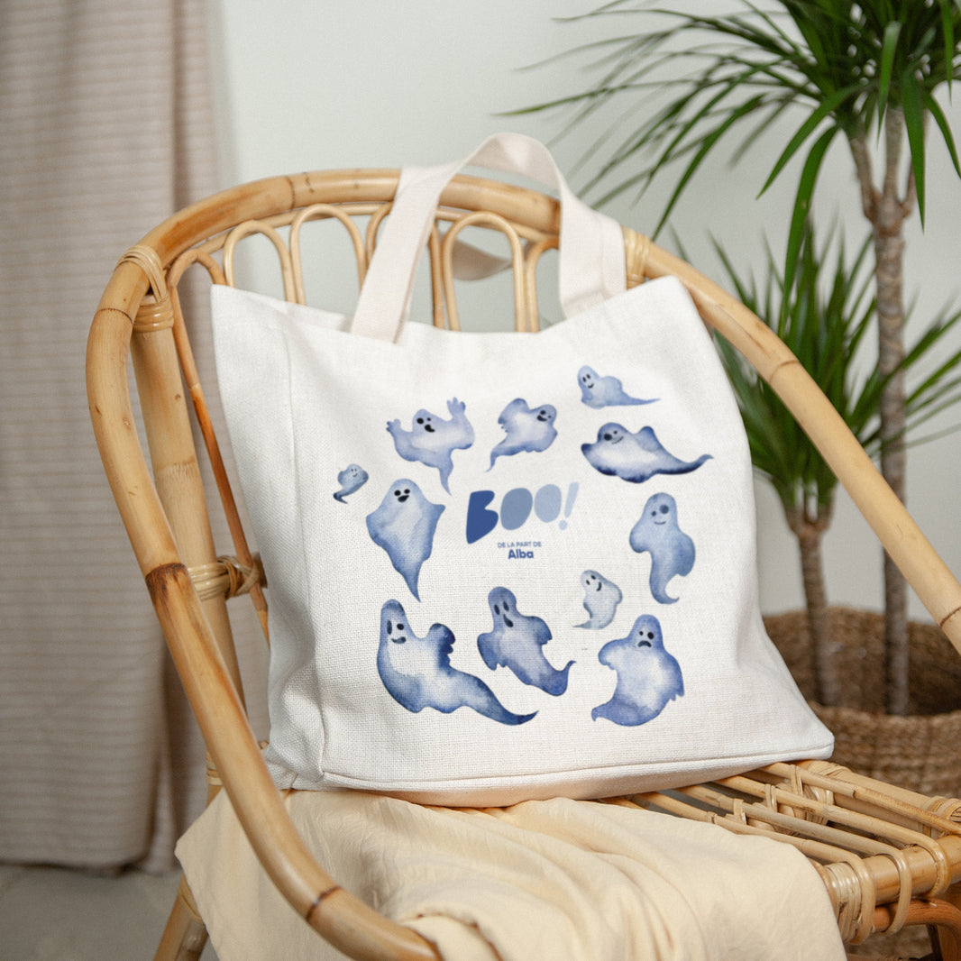 Tote bag Objets Anse en toile Fantôme bleu photo N° 2