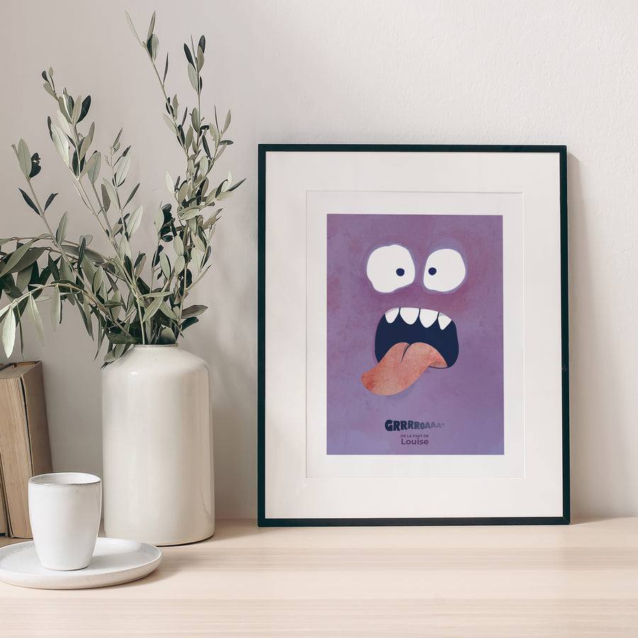 Affiche Objets Portrait Monstre violet photo