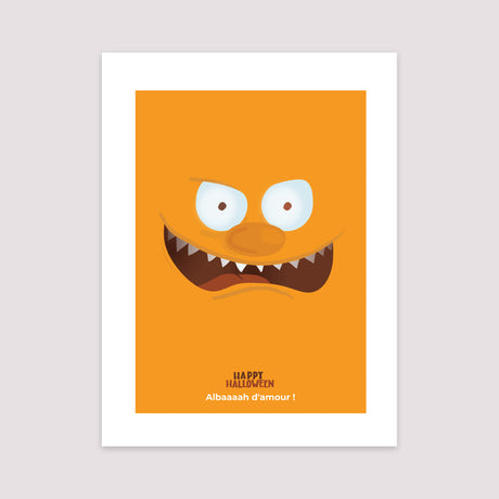 Affiche Portrait 30 x 40 cm Monstre orange