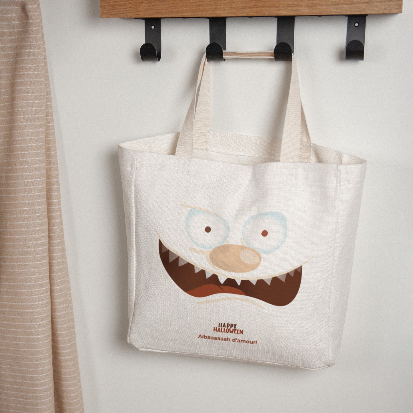 Tote bag Objets Anse en toile Monstre orange photo N° 1