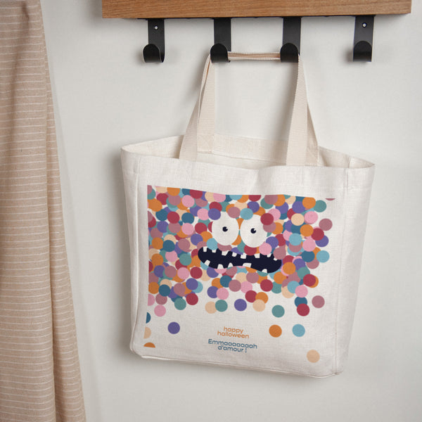 Tote bag Objets Anse en toile Monstre pompon photo